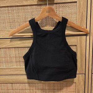 lululemon athletica Black Ribbed High-Neck Sports Bra